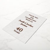 Dankjewelbriefje voor elk huwelijksjubileum in ros folie uitnodiging (Gedraaid)