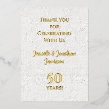 Dankjewelkaart 50ste verjaardag Goud 