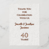 Dankjewelkaart elk huwelijksjubileum roze goud folie uitnodiging (Voorkant)