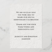 Dankjewelkaart elk huwelijksjubileum roze goud folie uitnodiging (Achterkant)