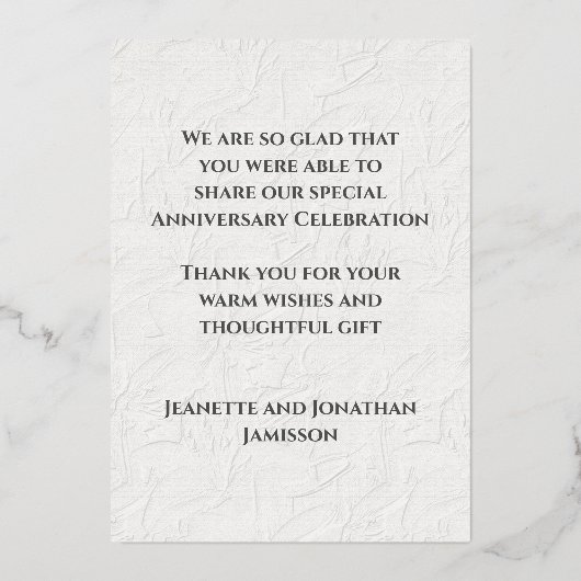 Dankjewelkaart elk huwelijksjubileum roze goud folie uitnodiging (Achterkant)