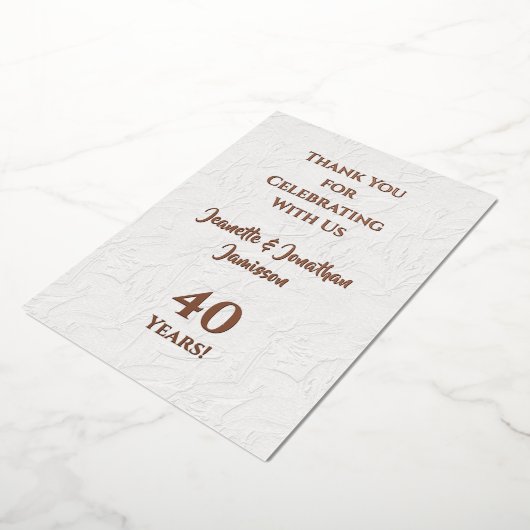 Dankjewelkaart elk huwelijksjubileum roze goud folie uitnodiging (Gedraaid)