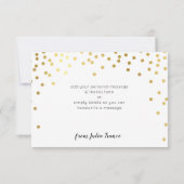 DANKJEWELKAART handgeschreven gouden confetti vlek Kaart (Achterkant)