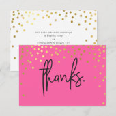 DANKJEWELKAART handgeschreven gouden confetti vlek Kaart (Voorkant / Achterkant)