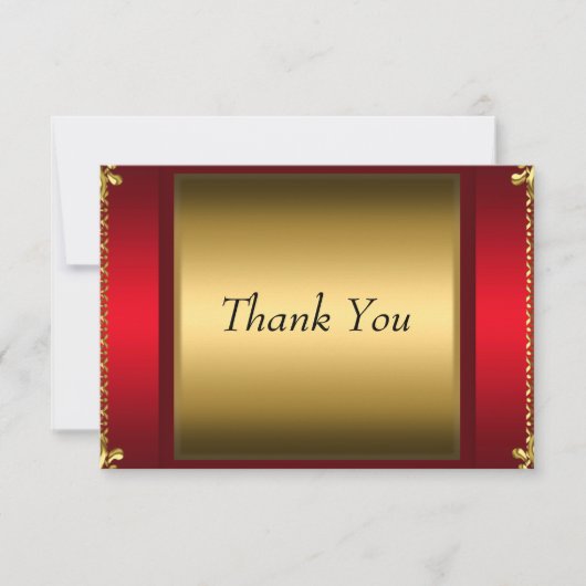Dankjewelkaart Rood Goud Bedankt (Voorkant)