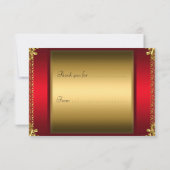 Dankjewelkaart Rood Goud Bedankt (Achterkant)