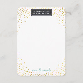 DANKJEWELKAART TROUWEN mini gouden confetti peperm Bedankkaart