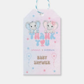 Dankjewelkaart Tweeling Baby Shower Cadeaulabel (Voorkant)