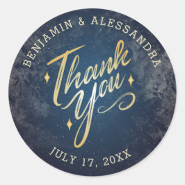 Dankjewelstickers voor een nacht onder de sterren ronde sticker