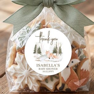 Dankjewelter voor Woodland Animals Baby Shower Ronde Sticker