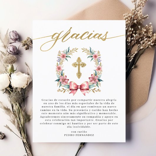 Dankjeweluid Pink & Goud Spaanse Dankjeweluid  Briefkaart