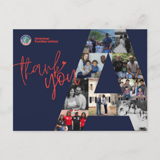 Dankkaart Amerikaanse Gezinnen Verenigd Briefkaart