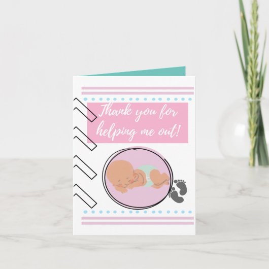 Dankkaart Baby voor Doulas, Verloskundigen, & Verp Bedankkaart (Voorkant)