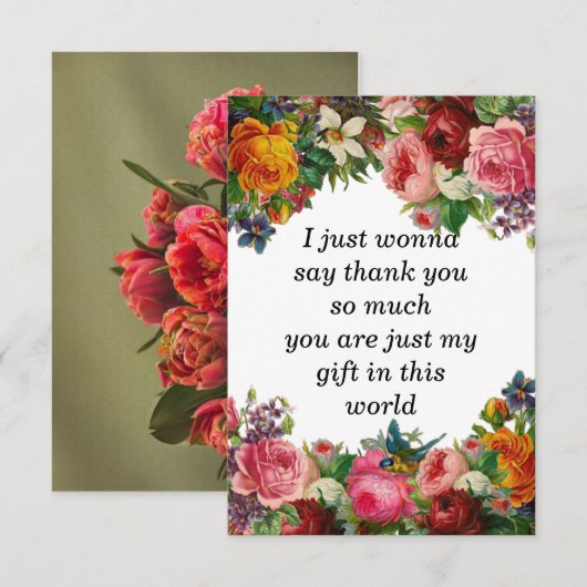 dankkaart bedankkaart (Voorkant / Achterkant)