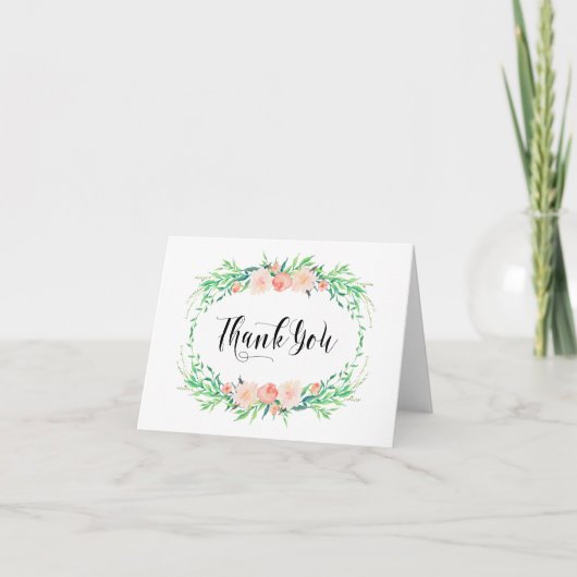 Dankkaart met Delicate Bouquet Bedankkaart (Voorkant)