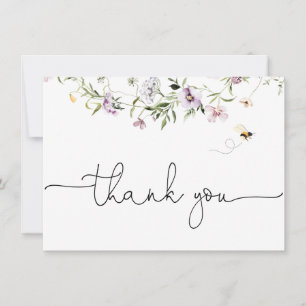 Dankkaart met Delicate Wildflower Bedankkaart