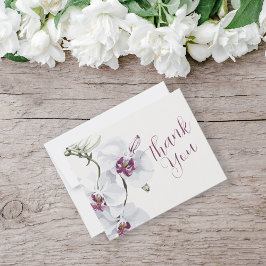 Dankkaart met delicate witte orchideeën schilderin bedankkaart