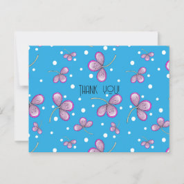 Dankkaart met fantasierijke roze bloem briefkaart