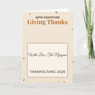 Dankkaart met herfstbladeren voor Thanksgiving Kaart