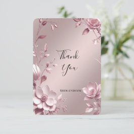 Dankkaart met tere roze bloemenframe bedankkaart
