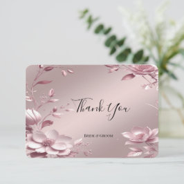 Dankkaart met tere roze bloemenframe bedankkaart