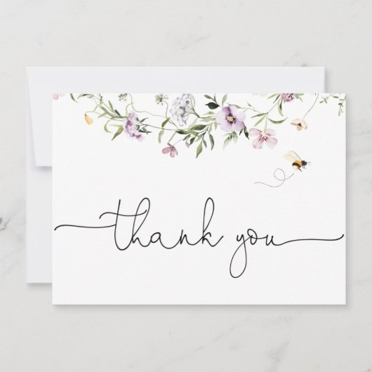 Dankkaart met tere wilde bloem bedankkaart (Voorkant)