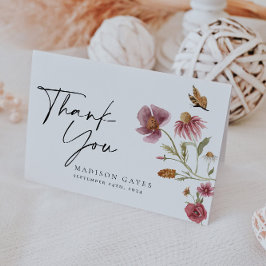 Dankkaart met wilde bloemen in bohemianstijl  bedankkaart