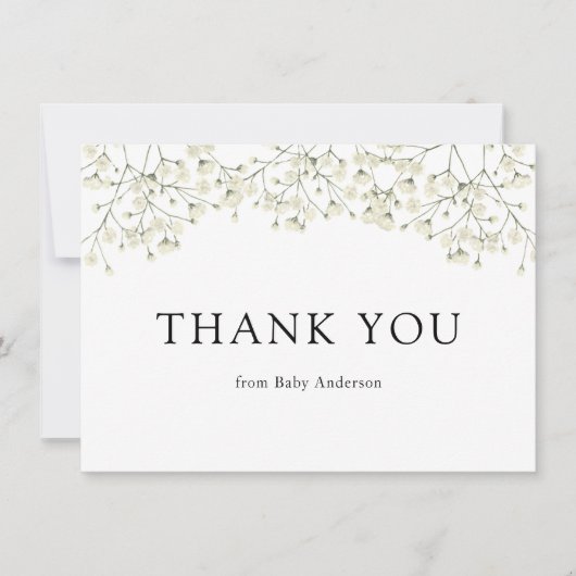 Dankkaart voor baby shower bedankkaart (Voorkant)