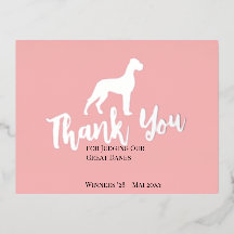 Dankkaart voor Great Dane hondententoonstellingsre