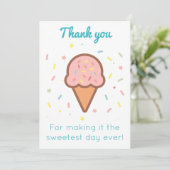 Dankkaart voor lekkere ijsjes bedankkaart (Staand voorkant)