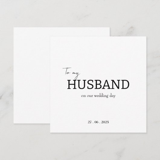 Dankkaart voor mijn man op onze trouwdag  bedankkaart (Voorkant / Achterkant)