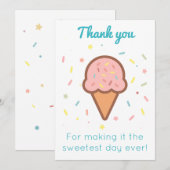 Dankkaart voor Zoet Ijsje Bedankkaart (Voorkant / Achterkant)