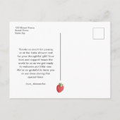 Dankkaartje Zoete Aardbei Baby Shower Briefkaart (Achterkant)
