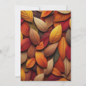 Dankmaaltijd met levendige herfstbladeren kaart (Achterkant)