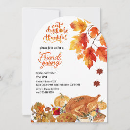 Dankmaaltijd met vrienden Thanksgiving Herfst Kal Kaart
