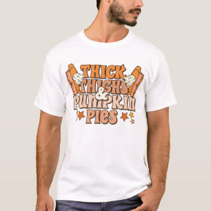 Danksgiving Dikke Dijen En Pompoentaarten Retro T-shirt