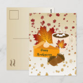 Danksgiving Dinner Keuken Pompoentaart Heet Chocol Briefkaart (Voorkant / Achterkant)