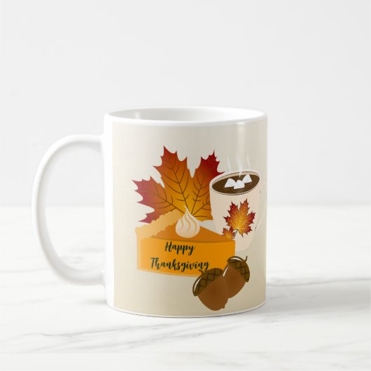 Danksgiving Dinner Keuken Pompoentaart Warme Choco Koffiemok (Links)