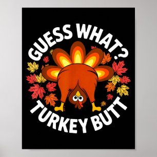 Danksgiving Grappig Raad Wat Kalkoen Kont Grappige Poster