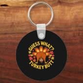 Danksgiving Grappig Raad Wat Kalkoen Kont Grappige Sleutelhanger (Voorkant)