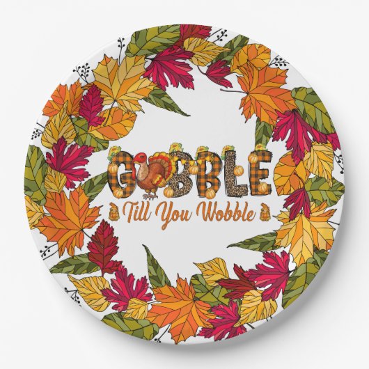 Danksgiving Herfst Papieren Bordje (Voorkant)