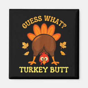 Danksgiving Raad Wat Kalkoen Staart Grappige Manne Magneet