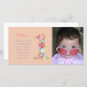 Dankt de 1st Verjaardag van de Meisjes van het Bedankkaart (Voorkant / Achterkant)