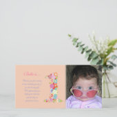 Dankt de 1st Verjaardag van de Meisjes van het Bedankkaart (Staand voorkant)