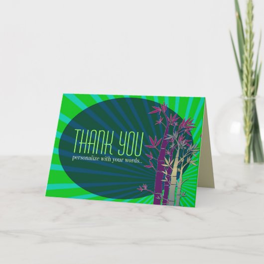Dankt de Oosterse Zonneschijn van het bamboe u Bedankkaart (Voorkant)