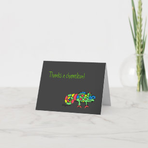 Dankt een Zwarte van het Kameleon dank u Notecards Bedankkaart