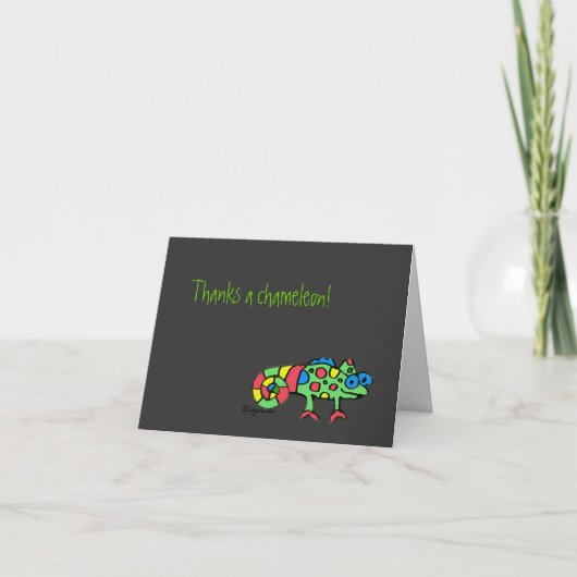 Dankt een Zwarte van het Kameleon dank u Notecards Bedankkaart (Voorkant)