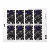 Dankt het Blauwe Monogram van de schemer u Etiket (Full Sheet)