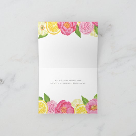 Dankt het BloemenBaby shower van de Citrusvrucht Bedankkaart (Binnen)