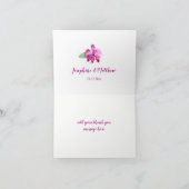 Dankt het BloemenHuwelijk van de Paarse Orchidee Bedankkaart (Binnen)